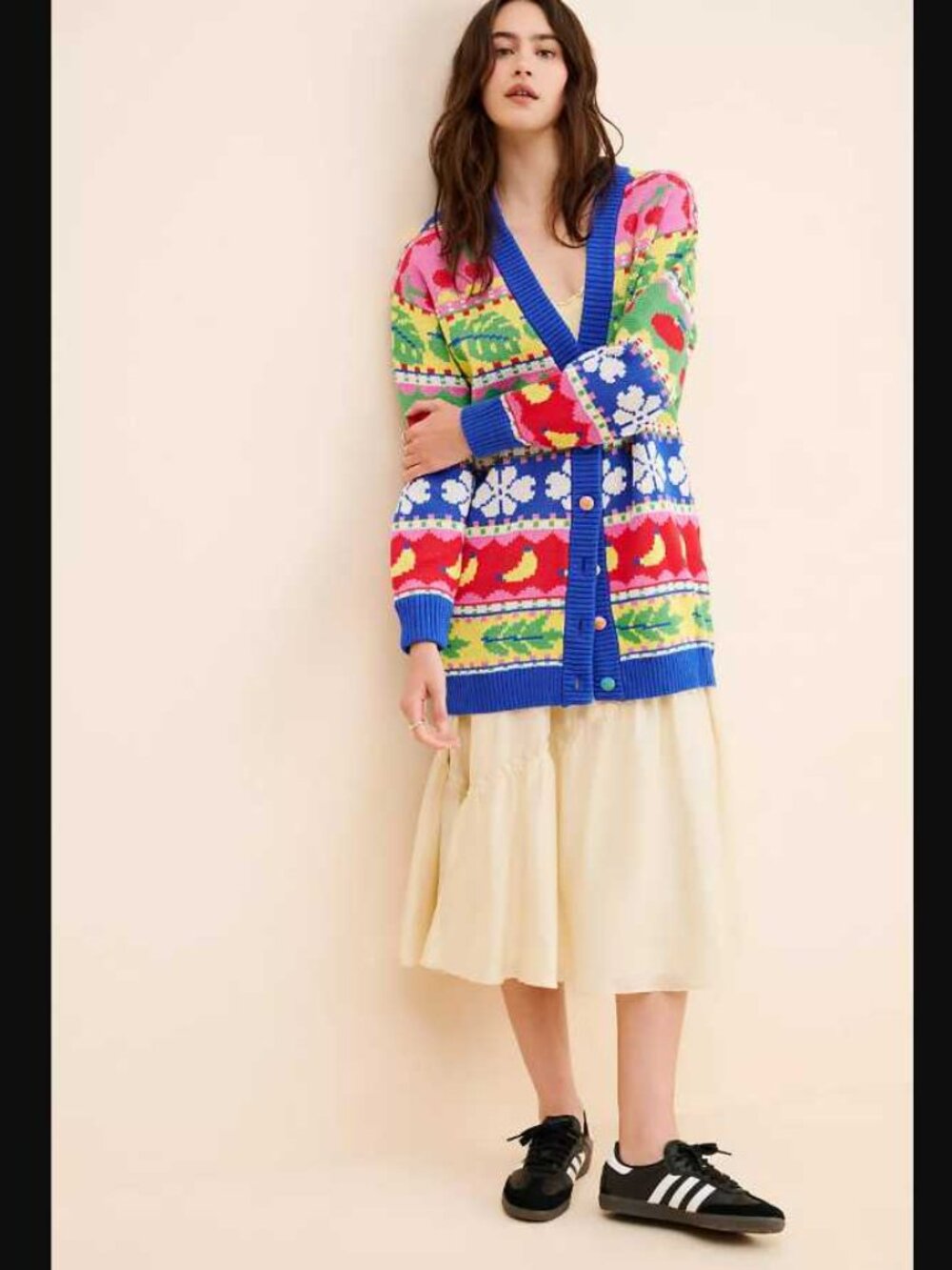 S Farm Rio X Anthropologie Sweet Orchard Fruit Knit Cardigan Oversized Sweater 3